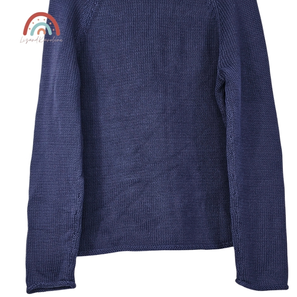 New! J. Crew 1988 Rollneck Sweater in Cotton Navy Unisex - Picture 8 of 11